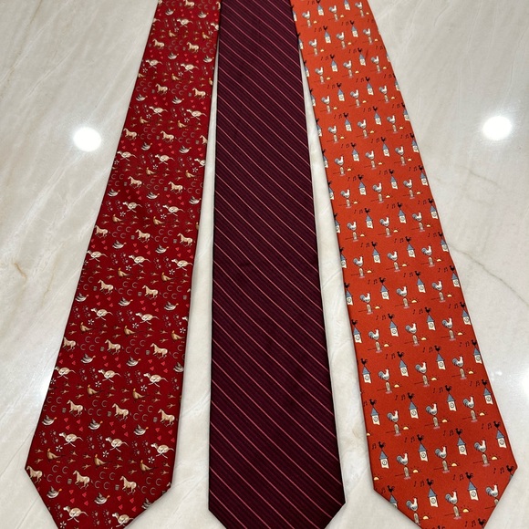 Elegant Red and Orange Ties Set - Picture 1 of 2